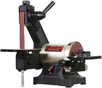 Bucktool 1x30 Inch Bench Belt Sander with 5 Inch Disc with Wrench Storage and Easy Belt Cover Off, 1/3HP Direct Drive Benchtop Belt Disc Sander