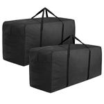 Garden Cushion Storage Bag 420D Waterproof 68" Rectangular Outdoor Patio Cushion Storage Bag — Outdoor Cushion Storage Bag with Zipper and Handles Extra Large Storage Bags 68" L x 29" H x 20" W Black