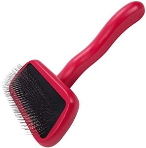 Chris Christensen Karben II Slicker Brush for Dogs, Groom Like a Professional, Ideal For All Coat Types, Remove Shedding Coat, Tangles and Dead Undercoat, 17 mm Stainless Steel Pins, Red, Small