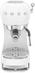 Smeg 50's Retro Style Manual Espresso Coffee Machine, 4 Drinks, Thermoblock Heating System, White, ECF02WHUS