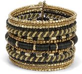 SPUNKYsoul New! Boho Metal Black and Gold Cuff Bangle Bracelets for Women l Collection (Gold & Black)