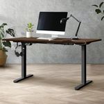 Oikiture Electric Standing Desk Computer Height Adjustable Desk Desktop Stand Up Home Ofiice Desk Black Frame and 160cm WN Desk Top