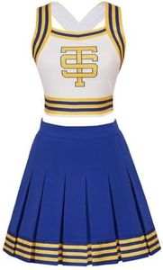 VEECOOCOS Tay Tay Cheerleader Costume Women Swift Cheerleading Uniform Girls Halloween Party Dress Up Outfit-XL