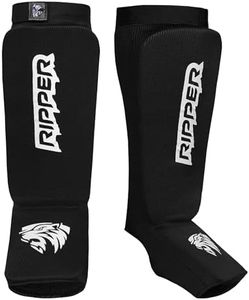 Boxing Shin Guard – Protective Sparring Gear for MMA, Taekwondo, Karate, Kickboxing, Men & Women – Professional Muay Thai Shin Guards – 12mm Thick Leg & Foot Shin Instep Guard (M)