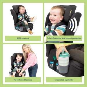 Graco Eldura R129 Harness Booster Car Seat – Midnight Black