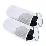 OTraki Mesh Laundry Bag for Shoes Trainers Washing Machine Wash Bag Zippered Shoe Washing Bag Washer Cleaning Protector Net for Sneaker Football Boot Socks Bras Travel, 2 Pack