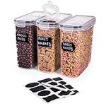 nuovva Airtight Cereal Storage Containers – 8pcs Food Storage Containers Set – 2.5L Kitchen Pantry Organiser – BPA Free Cereal Dispenser Set – Ideal for Cereal & Cornflakes Storage