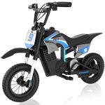 RCB R9X PRO Kids Ride On Motorcycle, Electric Motorbike with 350W Motor, 6.2/9.3/15.5mph Speed Modes & 9.94Miles Long Range, Ambient lighting, Dual Suspension, 12" Motor Cross for Kids Aged 4+