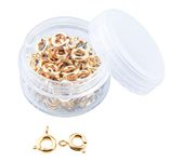 ALLinONE 1 Box 14K Gold Plated Open Spring Ring Round Clasps (14K Gold 50pcs)