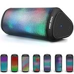 Bluetooth Speakers Portable Wireless 7 LED Lights Modes Bluetooth Speaker 5.0 with True Wireless Stereo Pairing Built-in Mic,AUX,HandsFree for iPhone, Samsung TV Computer etc