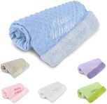 Personalized Passion Personalized Baby Blanket for Boy Swaddle Blanket with Baby’s Name & Date - Great Shower Gift - Plush and Soft Newborn Name Blanket - Cozy, Blue Color - 36/27”