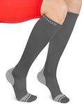 Sparthos Compression Socks (20-30mmHg) - Knee High Sock for Circulation, Running, Travel, Medical Support, Pregnancy, Nurses - Dr Sock Soothers Ankle Plantar Fasciitis - Mens and Womens (Gray-XXL)