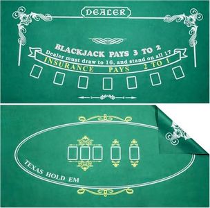 Poker Mat 36 x 72 inches with Storage Case, Double-Sided Blackjack Table Mat and Texas Hold'em, Casino Poker Felt Cover, Tabletop for Playing Cards and Home Game Nights