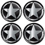 4 x 60mm 3D Domed Car Wheel Centre Center Off Road Rims Stickers Decals for Caps Vehicle Auto Tuning US Star Silver Emblem A 4160