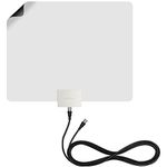 Mohu Leaf Plus Amplified Indoor TV Antenna, 60-Mile Range, UHF/VHF Multi-Directional, Original Paper-Thin Design, 16 ft. Coaxial Cable, 15dB Preamplified, Reversible, Paintable, 4K-Ready, MH-110029