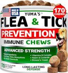 Flea and Tick Prevention for Dogs Chewables - 170 Chews - Natural Dog Flea and Tick Treatment Chewable - Flea and Tick Chews for Dogs - Soft Oral Flea Pills for Dogs - All Breeds & Ages - Bacon Flavor