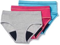 Thinx Teens Brief 3-Pack Period Underwear for Teens, Cotton Underwear Holds 5 Tampons, Feminine Care Period Panties, Multi Combo, 11-12