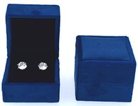 Moon Suede Velvet Finish Jewellery Box for Tops or Earrings | Blue Velvet Tops (2.0 x 2.0)