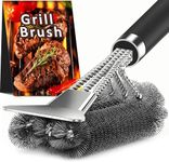 TNTOR Grill Brush with Scraper, 18" Adjustable Handle BBQ Grill Brush for Outdoor Grill, Extra Strong Grill Cleaner Accessories for Grill/Smoker/Gas/Charcoal Grill Cleaning-Gifts for Grill Wizard/Dad