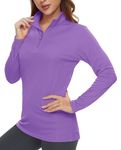 TACVASEN Womens Long Sleeve Tops UPF 50+ UV Sun Protection Shirt Outdoor Performance T-Shirt Cycling Shirt (M, Light Purple)