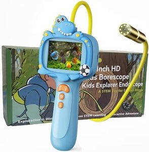 Kids Microscope Endoscope Camera with Light - Portable Handheld Endoscope for Outdoor Camping Nature Exploration, STEM Science Educational Toy for 4 5 6 7 8 9 10 Years Old Boys Girls Birthday Gift