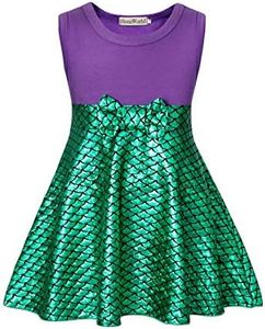 HenzWorld Little Girls Princess Mermaid Costume Birthday Party Dress up Baby Halloween Costumes Cosplay Toddler Role Play Outfit Fish Scale Bow Green 2t Kids 1-2 Years