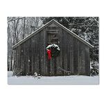 Trademark Fine Art Christmas Barn in The Snow Artwork by Kurt Shaffer, 24 by 32-Inch