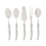 French Home Laguiole Hostess Set – Elegant Hostess Serving Utensil Set – Everyday 5-Piece Serving Utensils Set w/Slotted Serving Spoon, Serving Fork, Cake Lifter & 2 Serving Spoons Stainless Steel