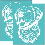 OLYCRAFT 2Pcs Self-Adhesive Silk Screen Printing Stencil Dog Pattern Mesh Transfers Stencil Animal Theme Silk Screen Stencil for Painting on Wood DIY T-Shirt Fabric -22x28cm