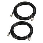 uxcell RG58 Coaxial Cable with BNC Male to BNC Male Connectors 50 Ohm 15 Ft 2pcs