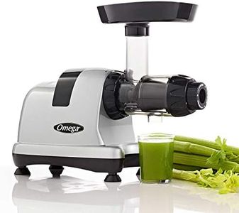 Omega MM900HDS Cold Press Juicer - Celery Juicer, Quiet Dual-Stage Slow Masticating Juicer, 80 RPM, 200W (Silver)