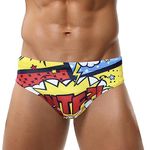 AIEOE Swim Briefs for Mens Swimming Briefs Low Rise Swim Trunks Summer Beach Underwear Board Shorts Underpant Sexy Briefs Swimsuit，XL