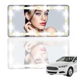 Car Vanity Mirror with LED Lights, Sun Visor Makeup Cosmetic Mirror Dimming Touch Sensor, Portable Travel Car Interior Accessories Built-in Lithium Battery Rear View Mirror