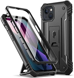 Poetic Revolution Series Coque Compatible avec iPhone 13 6,1" (Version 2021), Coque de Protection intégrale Robuste et résistante aux Chocs avec béquille et Protecteur d'écran intégré, Noir
