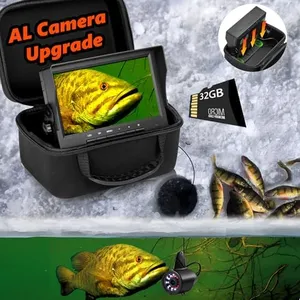 [FishPRO® 2025 Upgrade] Underwater Fishing Camera [No Slide Off] - w/DVR 32GB, 1200TVL, 7'' Ice Fishing Camera Underwater Fish Finder w/Bracket, 24pcs Light, 4,500mAh, 50ft, Ice Fishing Gifts for Men