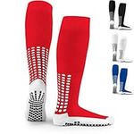 LUX Anti Slip Knee Football Socks,Non Slip Football/Basketball/Hockey Sports Grip Socks - Red