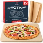 Large Pizza Stone for Oven – 15 x 12 inch Rectangular Pizza Stone for Grill, Even Heating for Perfect Crispy Crusts! Crack Resistant and Easy to Clean, Pizza Making Accessories