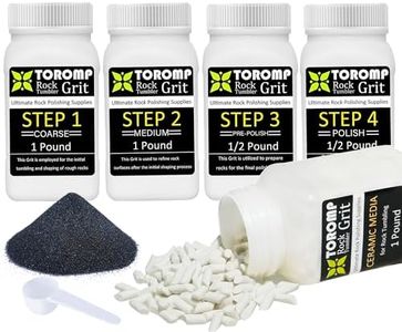 Toromp 4 LBS Rock Tumbler Grit and Polish Refill Kit and Ceramic Tumbling Filler Media - Tumbling Grit Media, Polish Up to 20 lbs. of Rocks, Works with Any Rock Polisher & Tumbler Supplies…