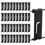 KEJJNYER 40 Pcs Gridwall Hooks Hangers, Black Gridwall Utility Notch Hook Grid Panel Hooks Grid Shelf Hooks for Picture Frame Painting Artworks Display