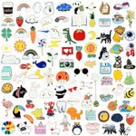 50 PCs Cute Brooch Pins Set, Funny Enamel Pins Badges for Party Bags, Cartoon Enamel Pins For Kids Boys Girls, Cartoon Brooch Pin, Cute Brooches Metal for Backpacks Jackets Caps Decors (Style Random)