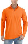 TACVASEN T Shirts for Men Sun Protection Shirts 1/4 Zip SPF Protective Clothing Casual Shirts Pullover Shirt Polo Shirts UPF 50+ Shirts Outdoor Shirts Orange