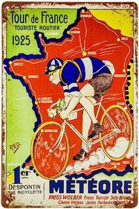 Retro Tin Sign - Bicycle, Road Bike Vintage Sign Suitable for Tour of France and France Fans & Collectors 30 x 20 cm