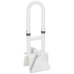 Adjustable Bathtub Safety Rail for Seniors, HEPO Grab Bar for Bathtubs and Showers, Elderly Assistance Bathtub Handle Clamp, Fit Most Bathroom Tub, White