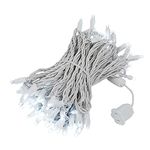 Novelty Lights 100 Light LED Christmas Mini Light Set, Outdoor Lighting Wedding Patio String Lights, Pure White, White Wire, 50 Feet