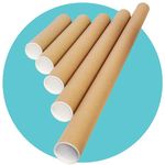 Triplast 2 x A2 Postal Tubes with End Caps (460x50mm | 18x2inch) - Cardboard Tube Mailers for Packing, Storing & Shipping Posters, Charts, Blueprints, Maps, Artwork & Other Rolled Documents