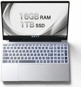 Auusda T152A 15.6" Gaming Laptop Computer - Intel N95 3.4GHz, 16GB RAM, 1TB NVMe, FHD IPS Display, Backlit Keyboard & Fingerprint Reader, 8000mAh Battery, USB 3.0/Mini HDMI/MicroSD, Win11 Pro (Gray)