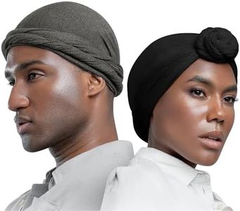 CAPLORD Turban for Men Silk Satin Lined Head Wrap Pre-Tied Skull Cap for Men and Women Sleeping Bonnet Hair Cover Chemo Hair Loss Hat Head Cover