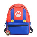 PADIEOE Mario Children's School Backpack 12 Inch School Travel Rucksacks Book Bags PU Toddler Backpack for 2-4 years old