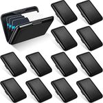 Sanwuta 12 Pcs Aluminum Wallet Credit Cards Holder Multi Slim RFID Blocking ID Credit Card Case Protector Metal Card Holder for Men Women, Black