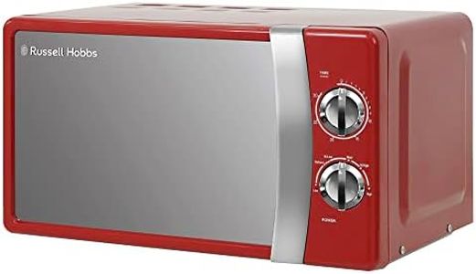 Russell Hobbs RHMM701R 17 Litre 700 W Red Solo Manual Microwave with 5 Power Levels, Ringer & Timer, Defrost Setting, Easy Clean